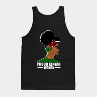 Proud Kenyan Woman, Kenya Flag, Afro African Tank Top